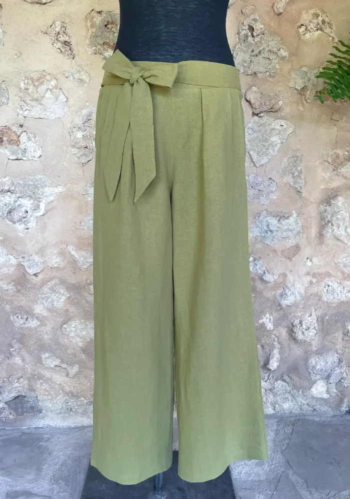 Leinenhose grün