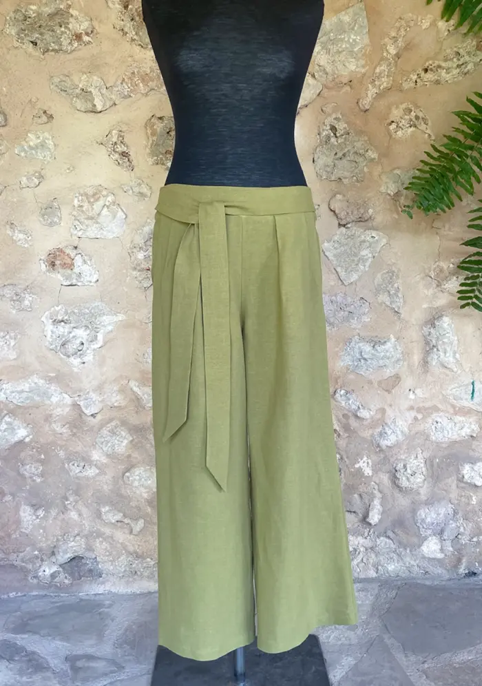 Leinenhose grün